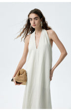Flowy Halter V - Neck Maxi Dress with Pockets - EveningVerse - 7