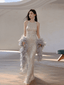 Glamorous Sequin Fringe Halter Maxi Gown - EveningVerse - 1