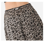 Gray /brown Leopard Print Elastic Waist Wide Leg Casual Pants - EveningVerse - 12