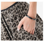 Gray /brown Leopard Print Elastic Waist Wide Leg Casual Pants - EveningVerse - 14