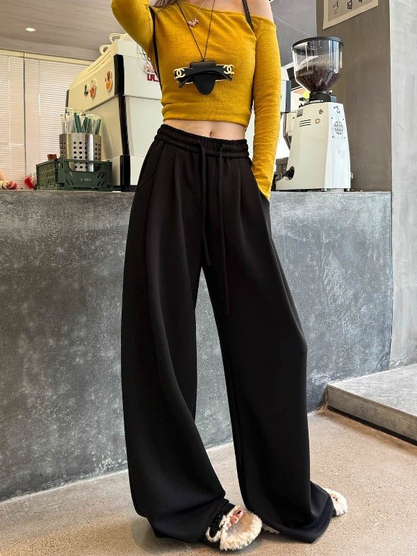 High Waist Stretch Wide Leg Casual Pants - EveningVerse - 8