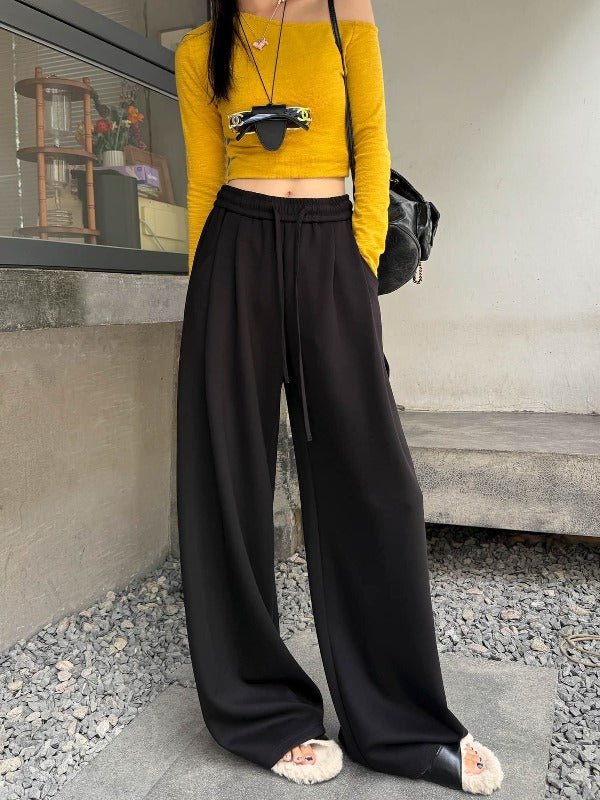 High Waist Stretch Wide Leg Casual Pants - EveningVerse - 12