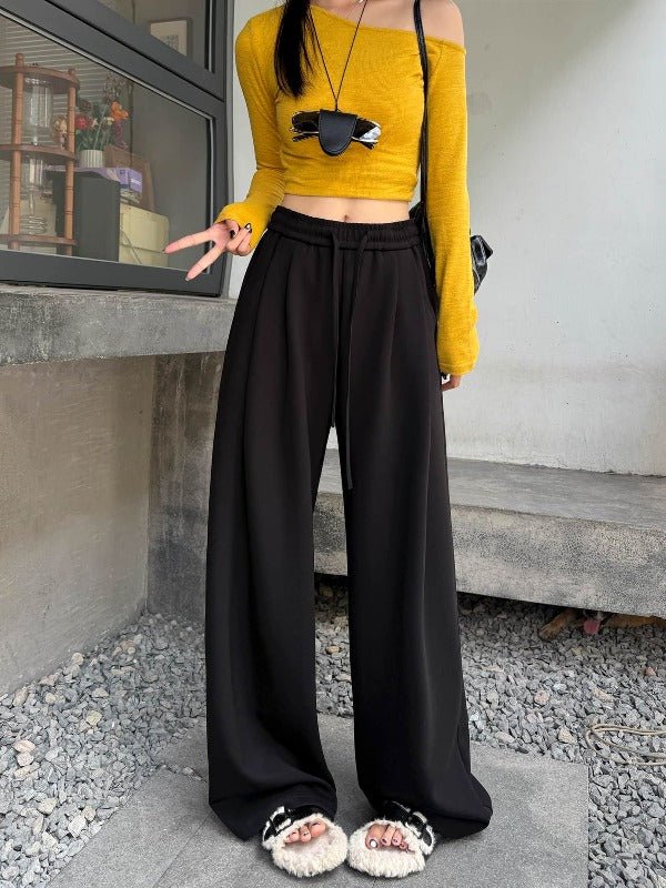 High Waist Stretch Wide Leg Casual Pants - EveningVerse - 7
