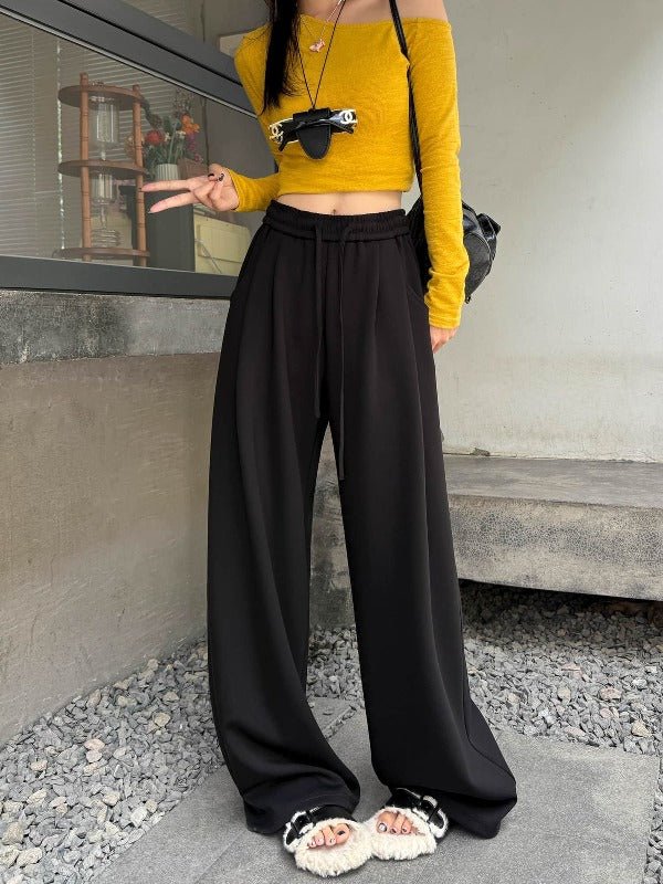 High Waist Stretch Wide Leg Casual Pants - EveningVerse - 6