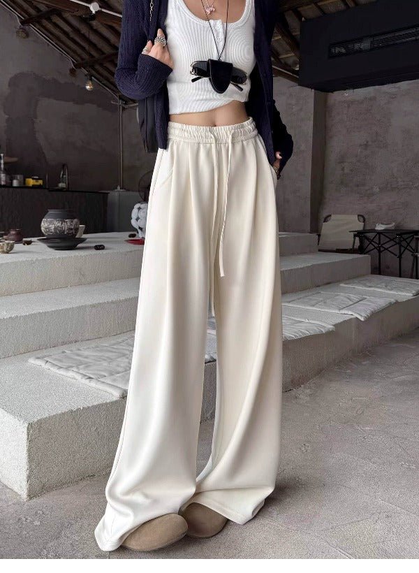 High Waist Stretch Wide Leg Casual Pants - EveningVerse - 1 Main image