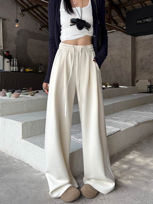 High Waist Stretch Wide Leg Casual Pants - EveningVerse - 4