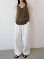 High Waist Tailored Wide Leg Pants Pear Shape Friendly - EveningVerse - 11