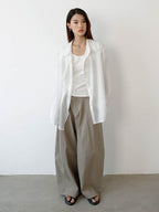 High Waist Tailored Wide Leg Pants Pear Shape Friendly - EveningVerse - 3