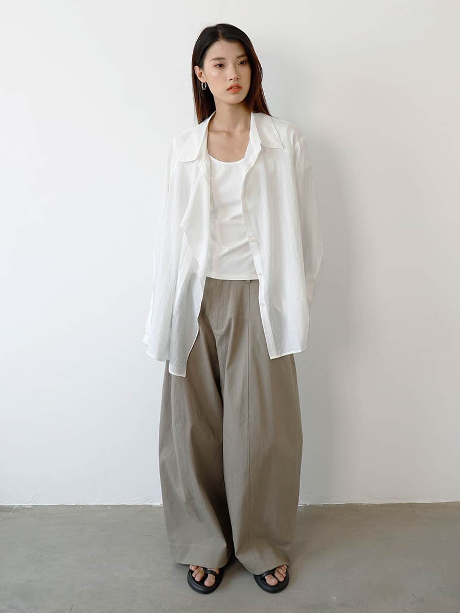 High Waist Tailored Wide Leg Pants Pear Shape Friendly - EveningVerse - 3
