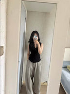 High Waist Tailored Wide Leg Pants Pear Shape Friendly - EveningVerse - 7