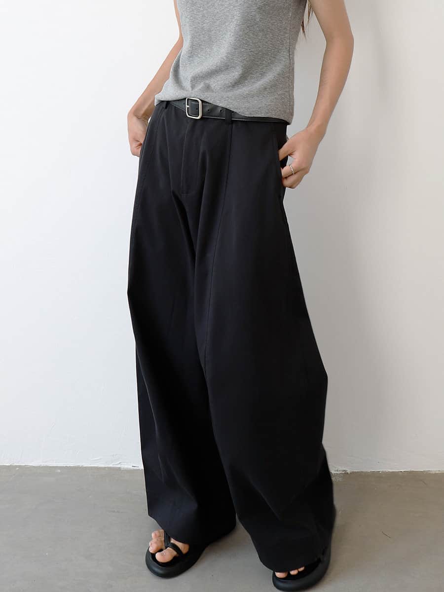 High Waist Tailored Wide Leg Pants Pear Shape Friendly - EveningVerse - 5