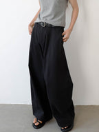 High Waist Tailored Wide Leg Pants Pear Shape Friendly - EveningVerse - 5