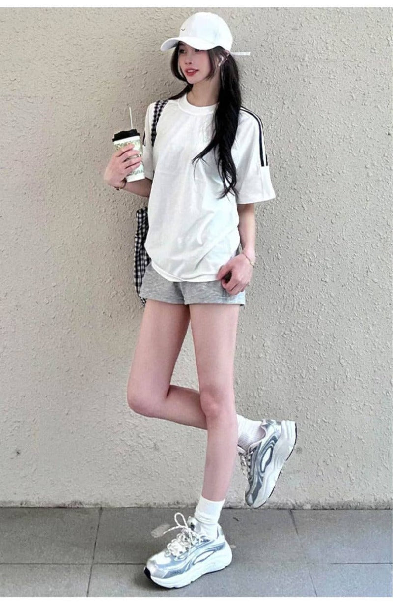 High Waist Wide Waistband Sport Shorts - EveningVerse - 8