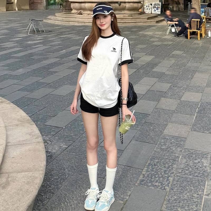 High Waist Wide Waistband Sport Shorts - EveningVerse - 4