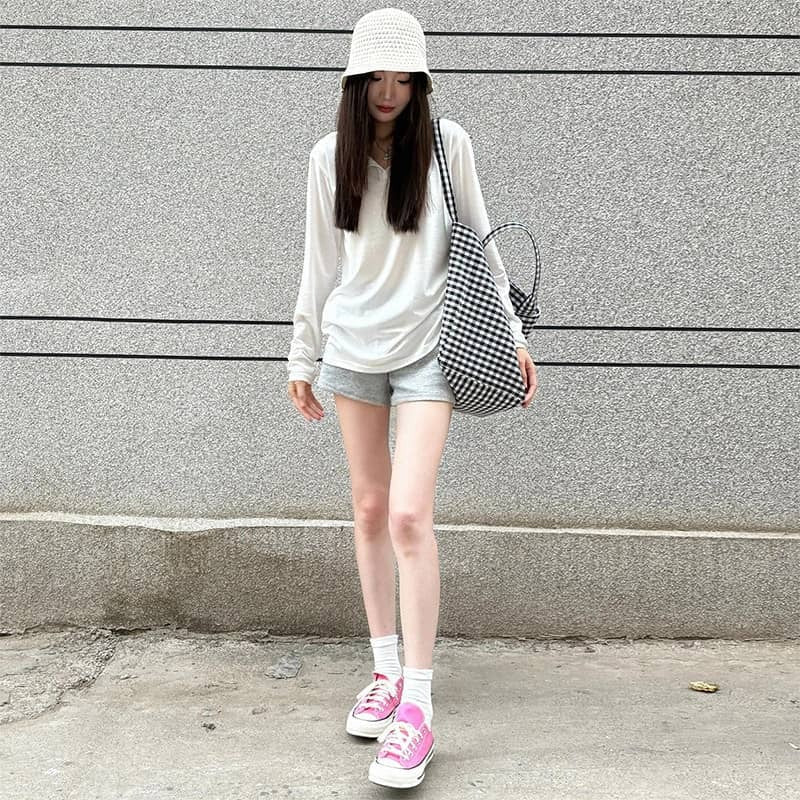 High Waist Wide Waistband Sport Shorts - EveningVerse - 2
