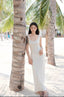 Ivory Lace Corset Square Neck Bodycon Maxi Dress - EveningVerse - 1