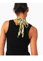 Lemon Yellow & Navy Blue Cotton Plaid Halter Top - EveningVerse7