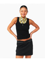Lemon Yellow & Navy Blue Cotton Plaid Halter Top - EveningVerse6