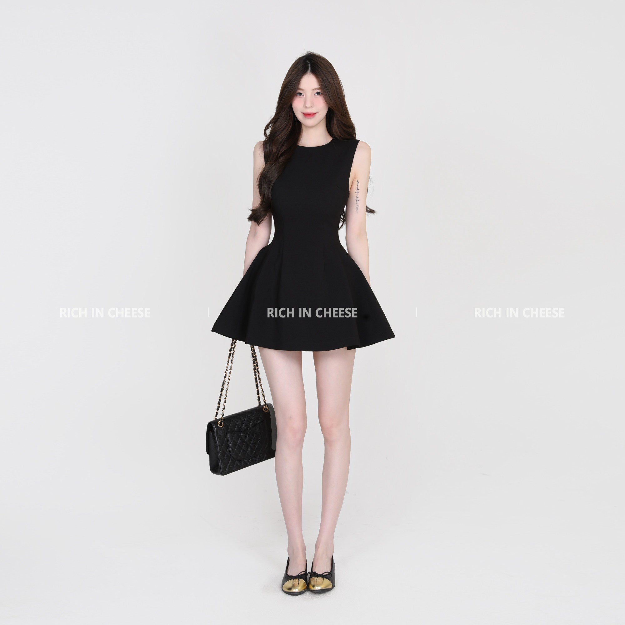 Multi Color Sleeveless Round Neck A - Line Mini Dress - EveningVerse - 9