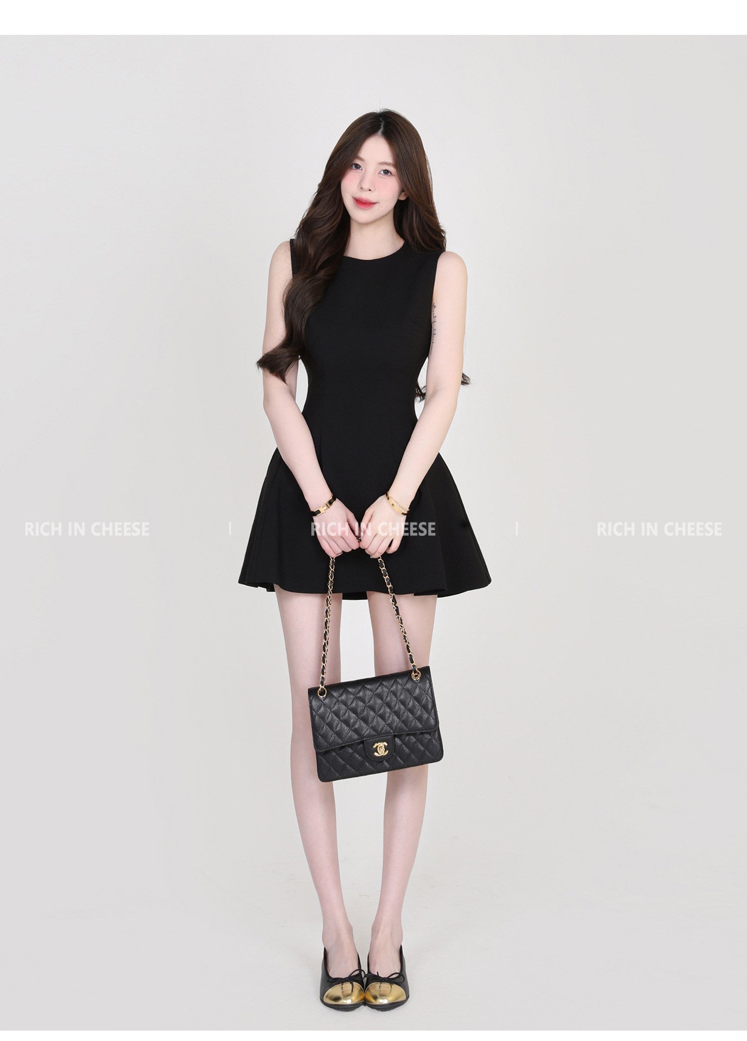 Multi Color Sleeveless Round Neck A - Line Mini Dress - EveningVerse - 2