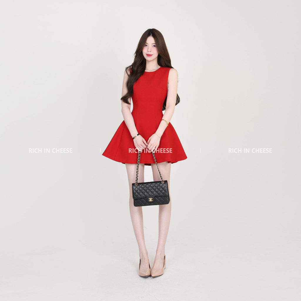 Multi Color Sleeveless Round Neck A - Line Mini Dress - EveningVerse - 10