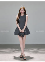 Multi Color Sleeveless Round Neck A - Line Mini Dress - EveningVerse - 8