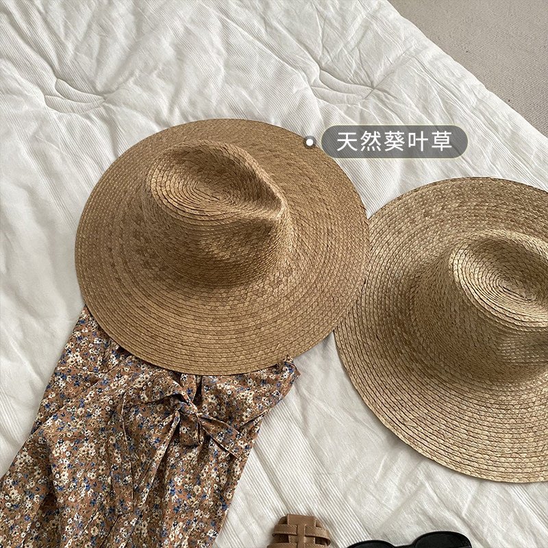 Natural Wheat Straw Wide Brim Fedora - UPF 50+ Sun Protection - EveningVerse - 7