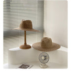 Natural Wheat Straw Wide Brim Fedora - UPF 50+ Sun Protection - EveningVerse - 3