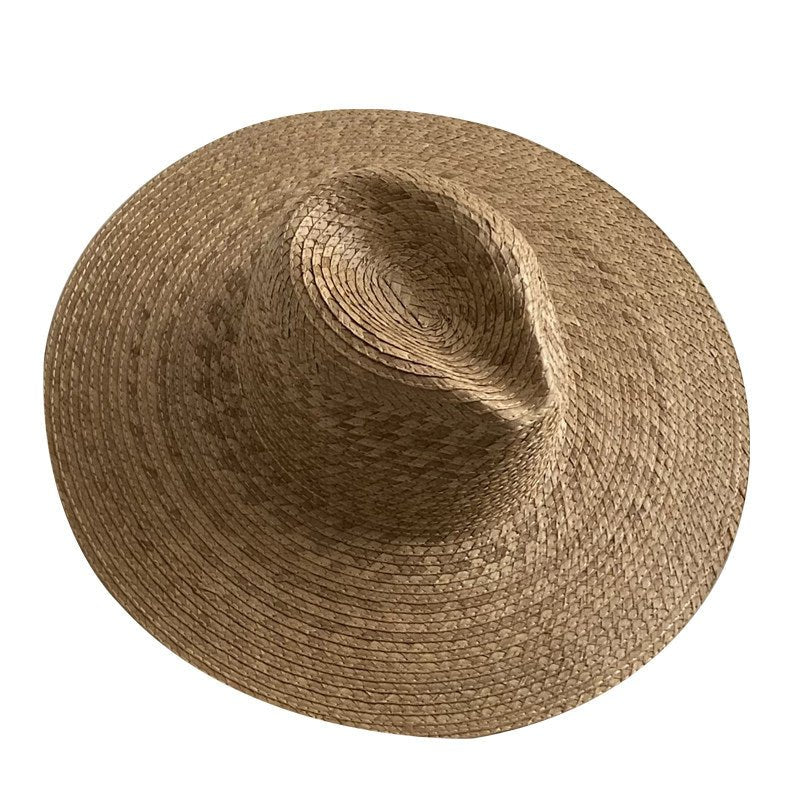 Natural Wheat Straw Wide Brim Fedora - UPF 50+ Sun Protection - EveningVerse - 1