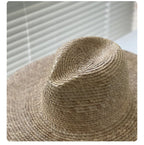 Natural Wheat Straw Wide Brim Fedora - UPF 50+ Sun Protection - EveningVerse - 2