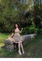 Off Shoulder Floral Ruffle High Waist A - line Dress - EveningVerse - 3