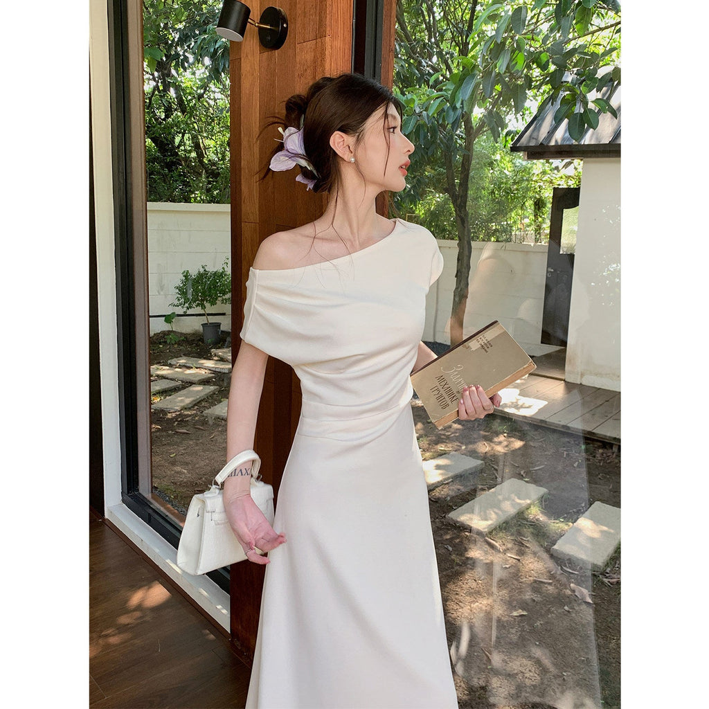 Off Shoulder Midi Wedding Guest Dress - EveningVerse - 9