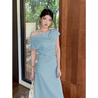 Off Shoulder Midi Wedding Guest Dress - EveningVerse - 10