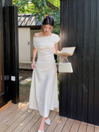 Off Shoulder Midi Wedding Guest Dress - EveningVerse - 3