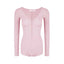 Pink/Grey/Khaki Ribbed Knit Round Neck Long Sleeve Rhinestone Bodysuit Top - EveningVerse - 10