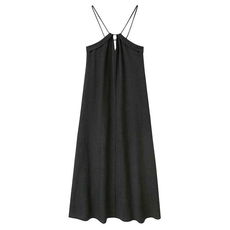 Relaxed V - Neck Spaghetti Strap Maxi Dress - EveningVerse - 10