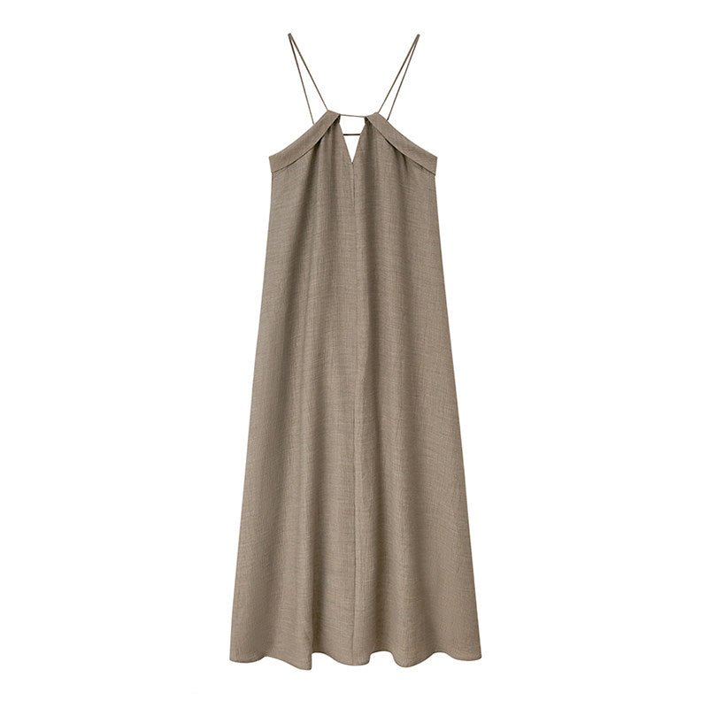 Relaxed V - Neck Spaghetti Strap Maxi Dress - EveningVerse - 11