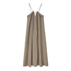 Relaxed V - Neck Spaghetti Strap Maxi Dress - EveningVerse - 11