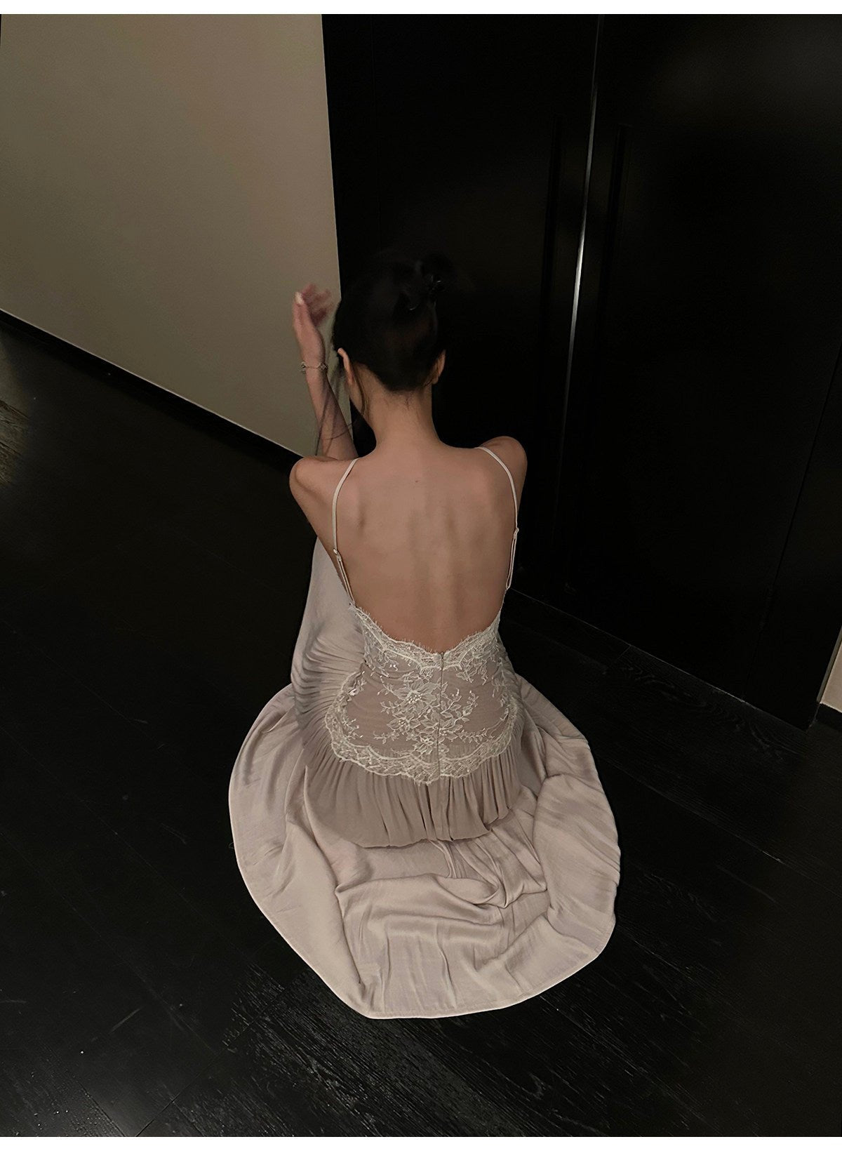 Romantic Lace Halter Backless Maxi Dress - EveningVerse - 1 Main image