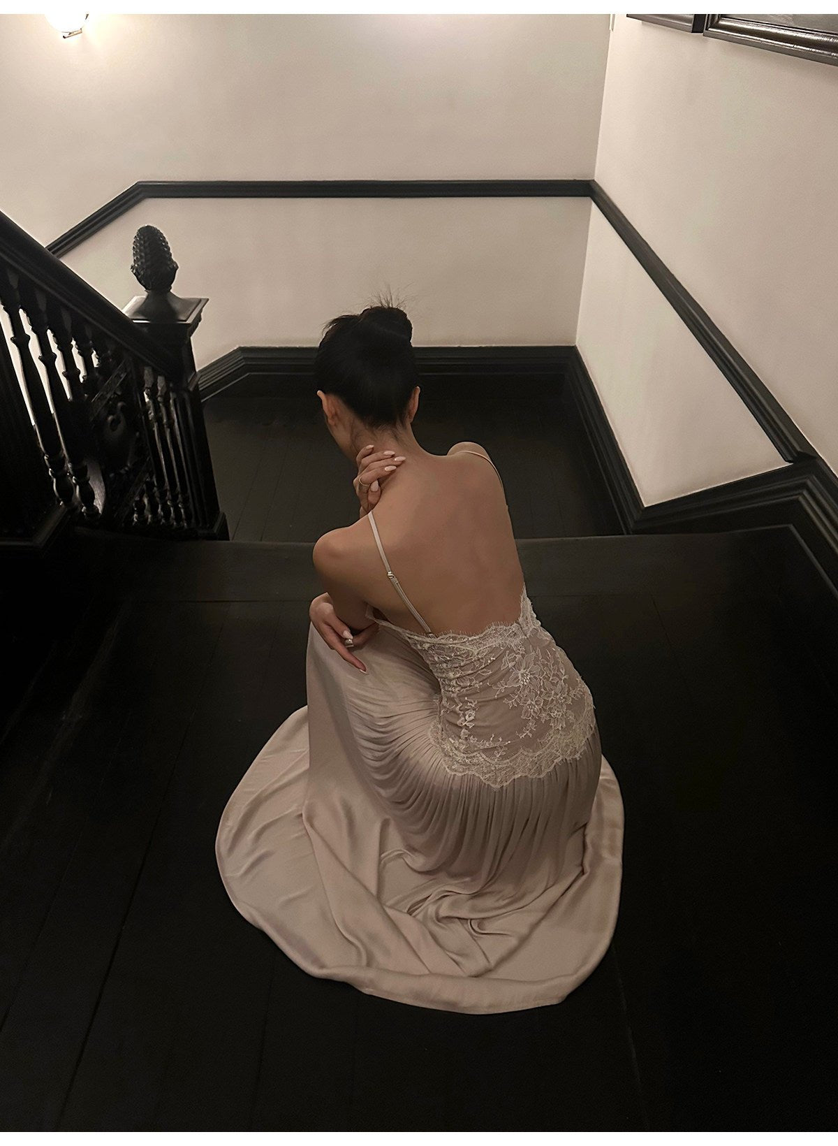 Romantic Lace Halter Backless Maxi Dress Secondary image