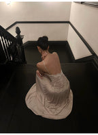 Romantic Lace Halter Backless Maxi Dress - EveningVerse - 2