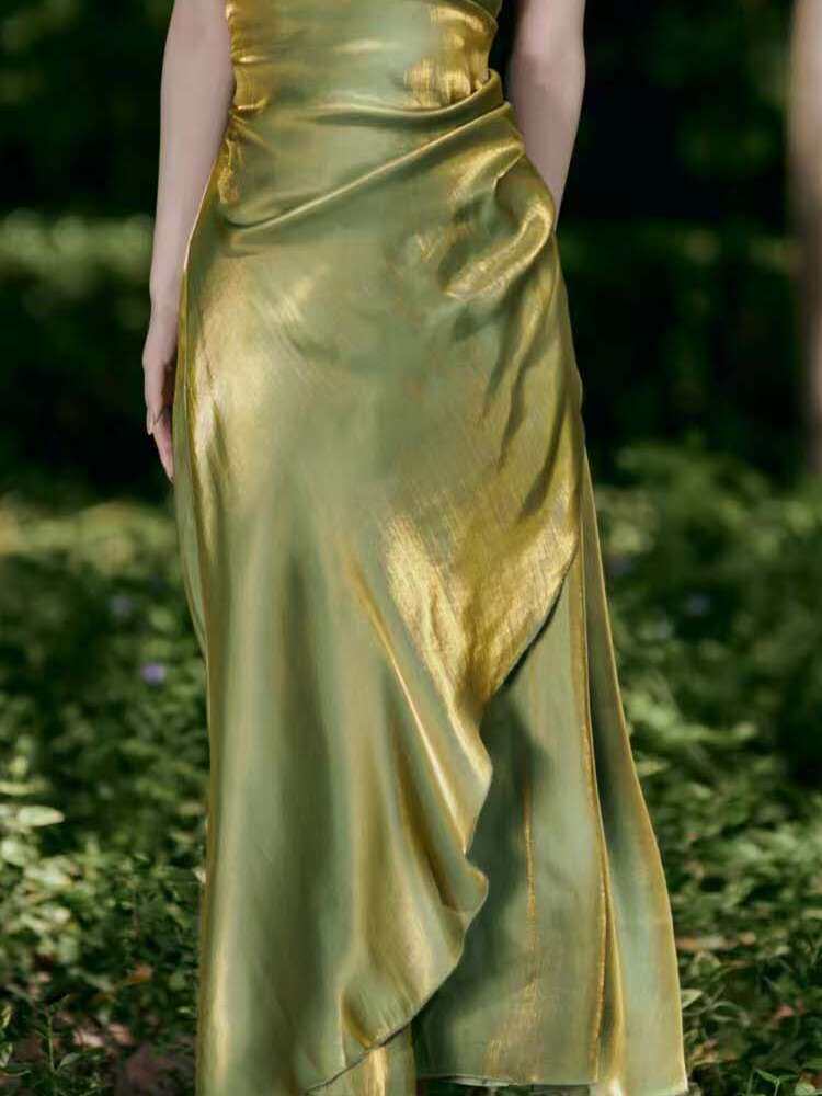 Shimmering Cowl Neck Satin Slip Maxi Dress Secondary image