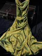 Shimmering Cowl Neck Satin Slip Maxi Dress - EveningVerse - 1