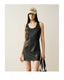 Sleek Sleeveless PU Leather Mini Dress - EveningVerse - 1
