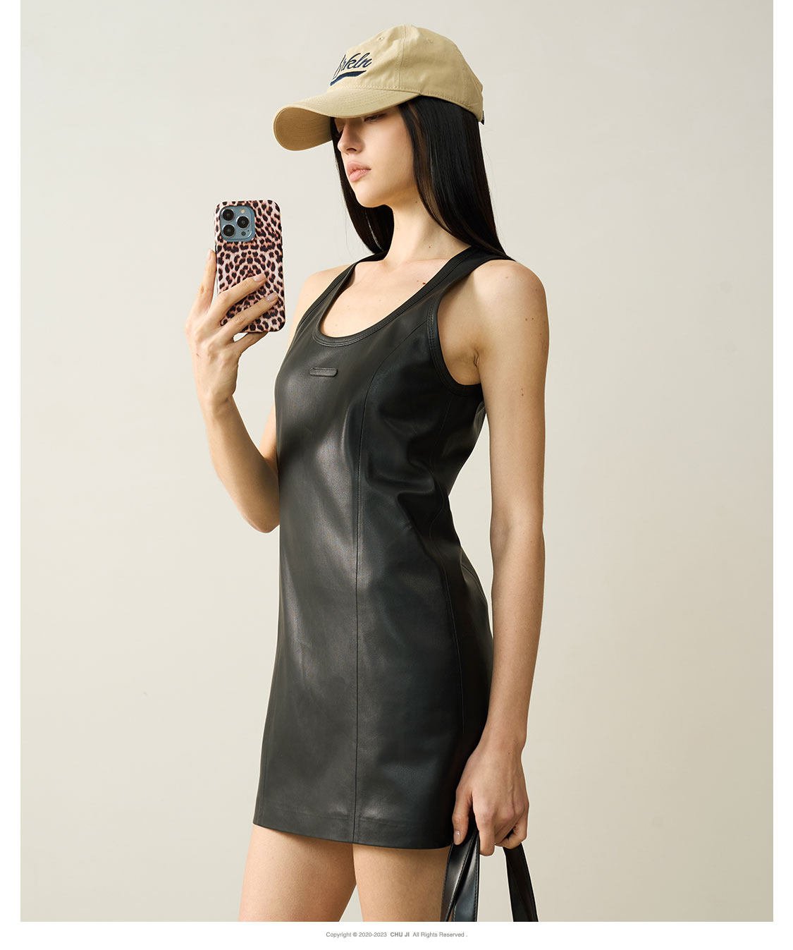 Sleek Sleeveless PU Leather Mini Dress - EveningVerse - 9