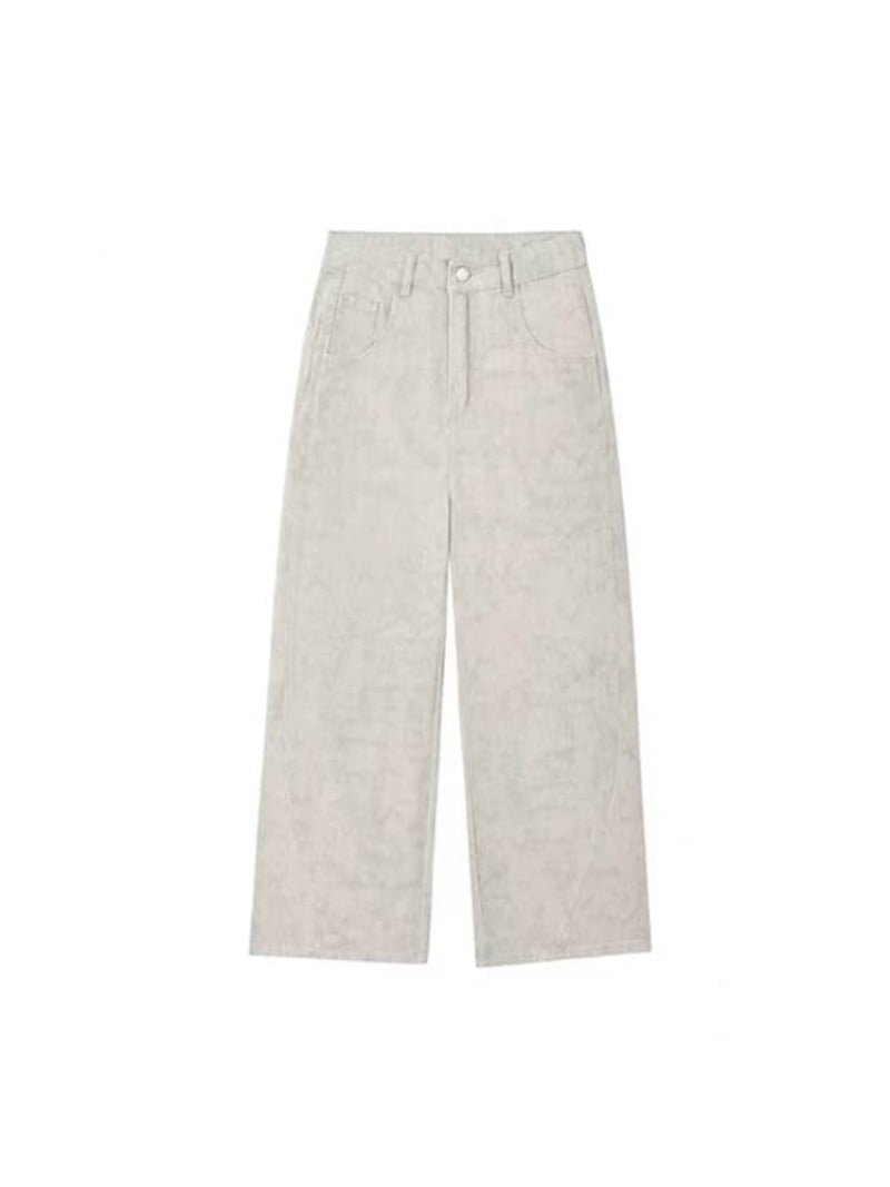 Tie - Dye High Waist Straight Wide Leg Denim Pants - EveningVerse - 10