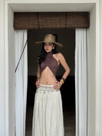 Twisted Halter Backless Crop Top - EveningVerse - 2