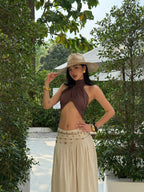 Twisted Halter Backless Crop Top - EveningVerse - 4