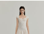 White Floral Lace Ruffled Off Shoulder Slim Fit A - Line Mini Dress - EveningVerse - 10