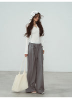 White Lace Hooded Ribbed Top Long Sleeve Lace - Up Detail | Eveningverse - EveningVerse - 3